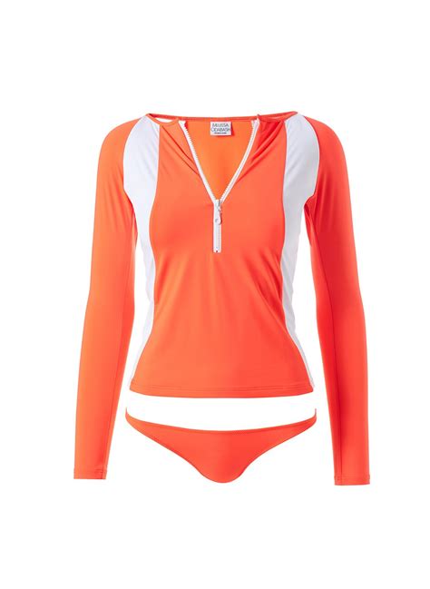 Melissa Odabash Bondi Orange Eco Long Sleeve Bikini Official Website