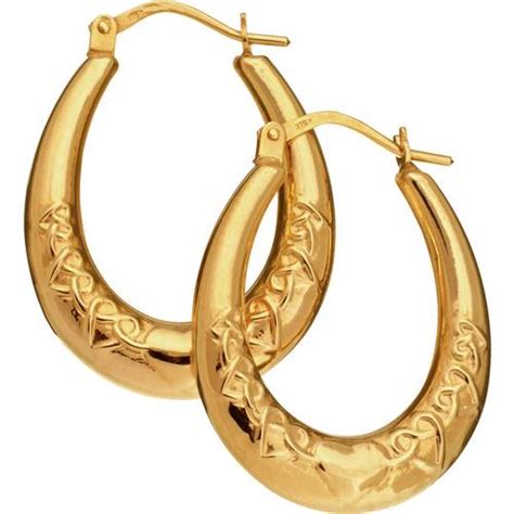Buy Revere 9ct Gold Oval Creole Hoop Earrings Womens Earrings Argos