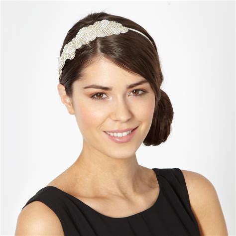 ivory embellished diamante headband hat hairstyles wedding hairstyles headpiece wedding