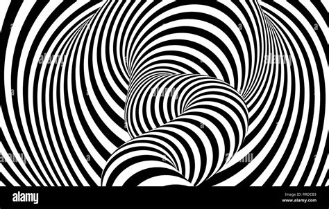 Pattern With Optical Illusion Black And White Design Abstract Striped