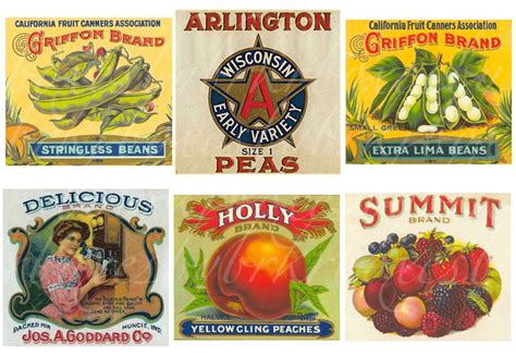 Digital Collage Sheets 27 Antique And Vintage Food Labels And
