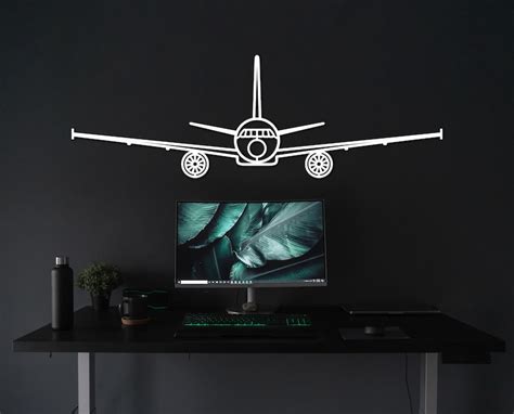 Airbus A320 Silhouette Metal Wall Art Airplane Silhoeutte Etsy
