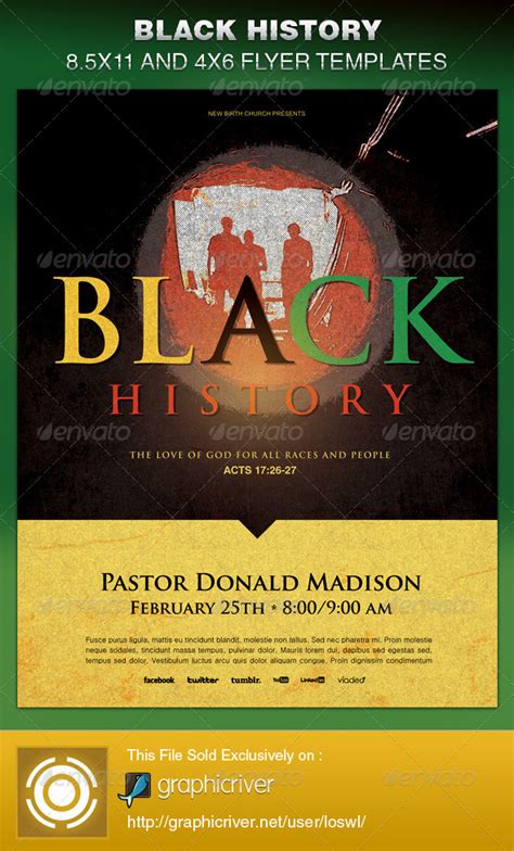 Black History Church Flyer Template Graphicriver