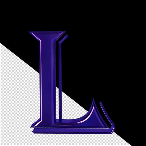 Premium Psd Purple Symbol Front View Letter L