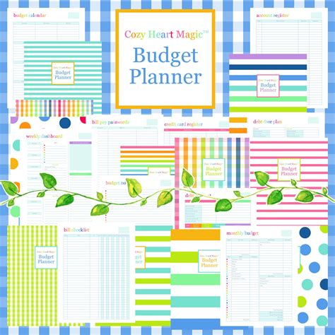 Budget Planner Printable Digital Pages Happy Inserts Bill Checklist