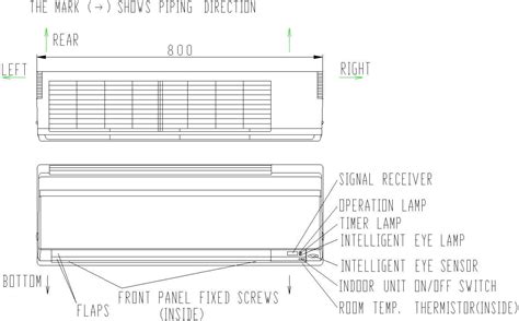 Air Conditioner Front Side Elevation In Detail Cadbull