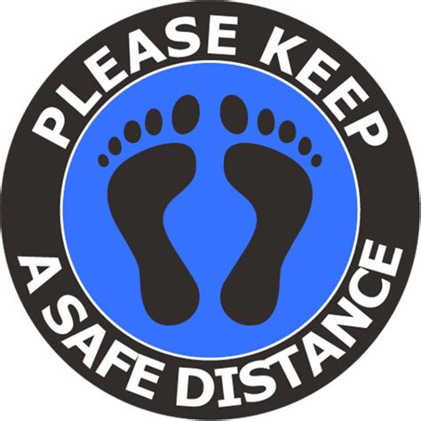 Set Of 5 Keep Safe Distance Floor Sticker Social Distancing