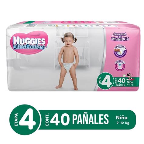 Pañales Huggies UltraConfort etapa 4 niña 40 pzas Walmart