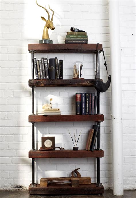 Metal And Reclaimed Wood Bookcase