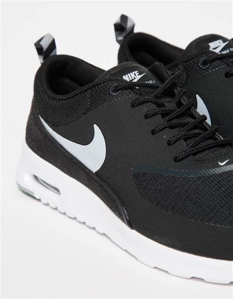 Flat sole with visible air max unit. Nike Leather 'air Max Thea' Sneakers in Black - Lyst