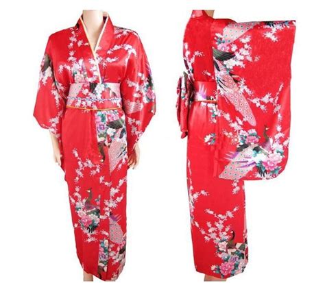 Hot Selling Japanese Women S Silk Satin Kimono Evening Dress Yukata Flowers One Size Free