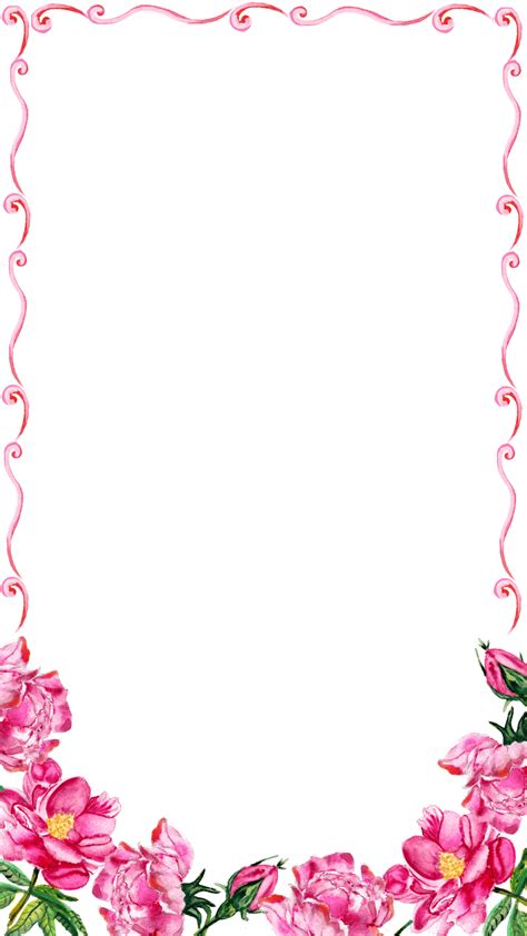 Pink Floral Border Png Transparent Image Png Arts