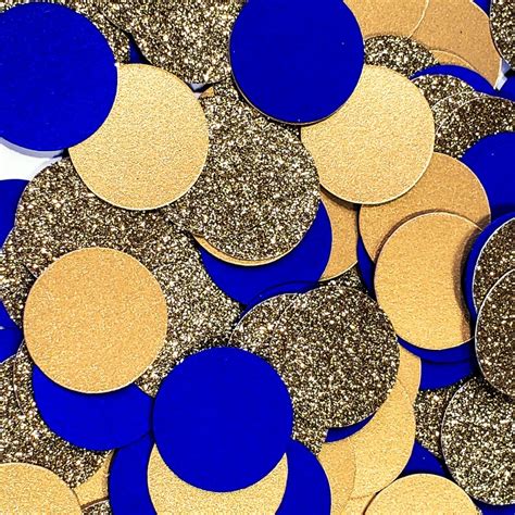 Royal Blue Gold And Gold Glitter Confetti 150 Piece Etsy