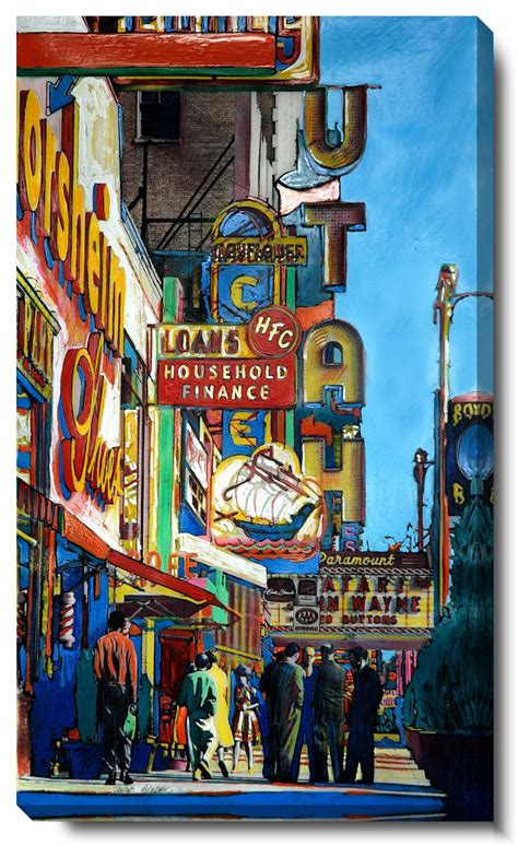 Utah City Street Gallery Wrapped By Zhee Singer Painting Print On Canvas Art Painting