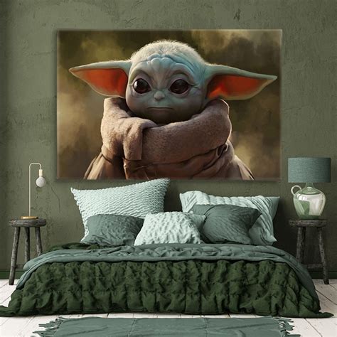 Star Wars Baby Yoda Canvas Art Wall Art Home Decor Etsy