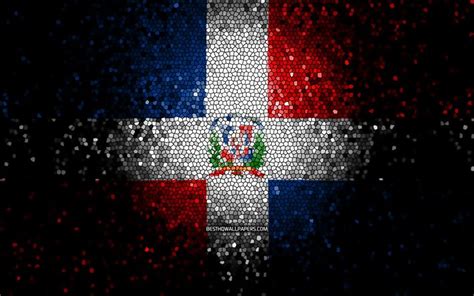 Download Wallpapers Dominican Republic Flag Mosaic Art North American Countries Flag Of