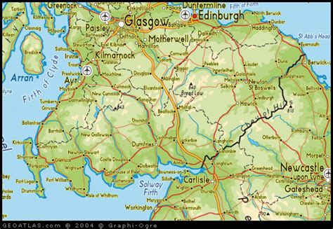 In 1237 the treaty of york officially defined the border. Map of Scottish Borders, Scotland Map