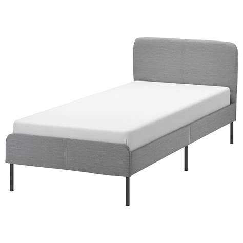 Slattum Upholstered Bed Frame Knisa Light Gray Twin Ikea