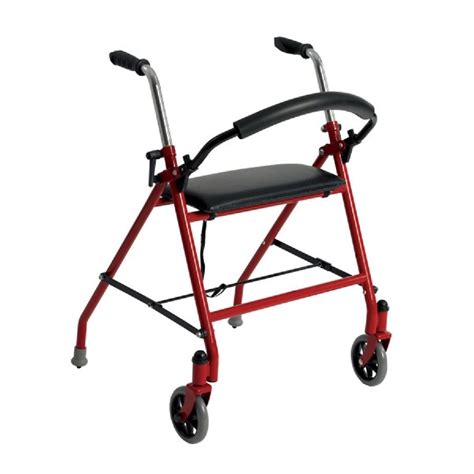 Drive Medical Two Wheeled Walker With Seat Red Walgreens