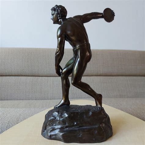 Sculpture Art Deco Discus Thrower Discobolus Man Semi Nude Etsy My