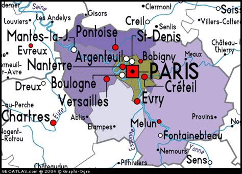 Map of Ile de France, France, France Atlas