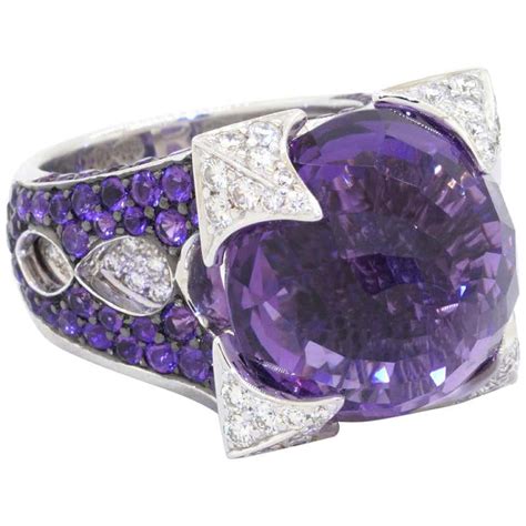 Rodney Rayner 18k White Gold 3540ct Amethyst And Diamond Dragon Ring