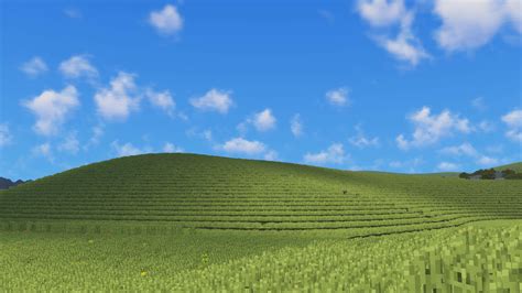 The Old Xp Wallpaper But Recreated In Minecraft Rwindows