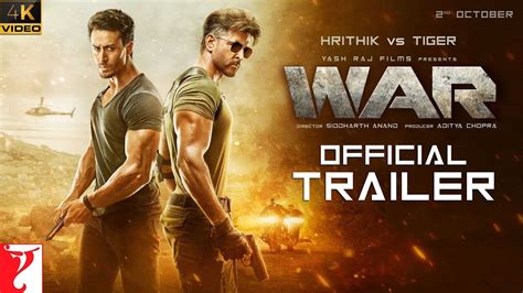 War Trailer Hindi Movie War Official Trailer Hrithik Roshan