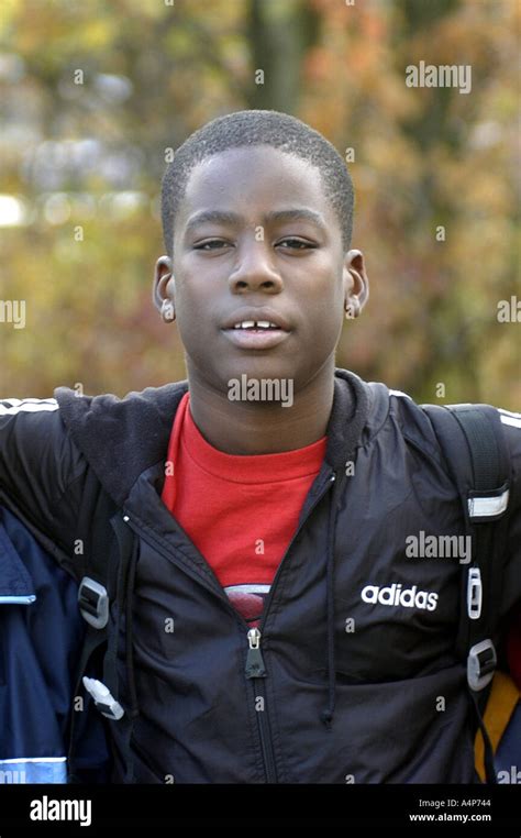 Portrait Of A 13 Year Old Black Male Youth Stock Photo Alamy