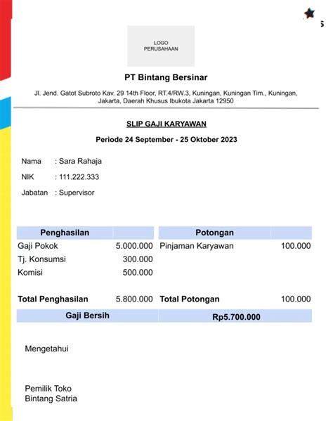 Mudah Dibuat Ini Contoh Slip Gaji Karyawan Toko