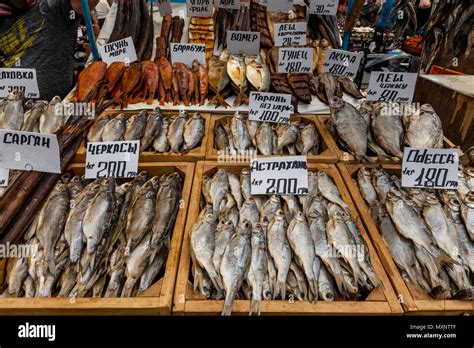 Driedsmoked Fish For Sale At The Privoz Market Odessa Ukraine Stock