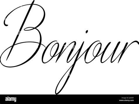 Bonjour Text Sign Illustration On A White Background Stock Vector Image