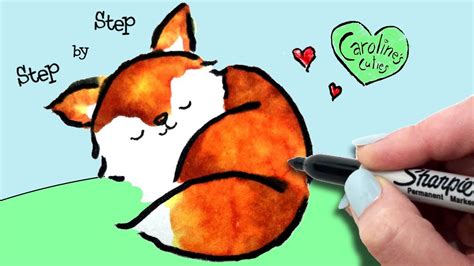 So Easy How To Draw A Sleeping Fox Step By Step Cute And