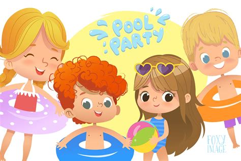 Pool Party Kids ~ Illustrations ~ Creative Market