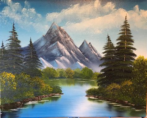 Mountain Reflections My Latest Bob Ross Painted In Dec 2020 Hoping To