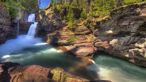 St Mary Falls Glacier National Park Montana Waterfall Park