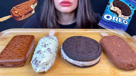 Asmr Chocolate Ice Creams Magnum Oreo Mukbang No Talking Eating Sounds Youtube