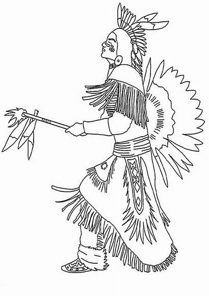 Coloring Native American Pages Dance