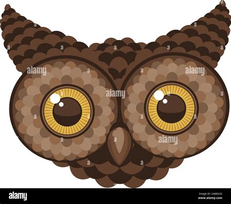 Staring Owl Head Vector Illustration Stock Vector Image And Art Alamy