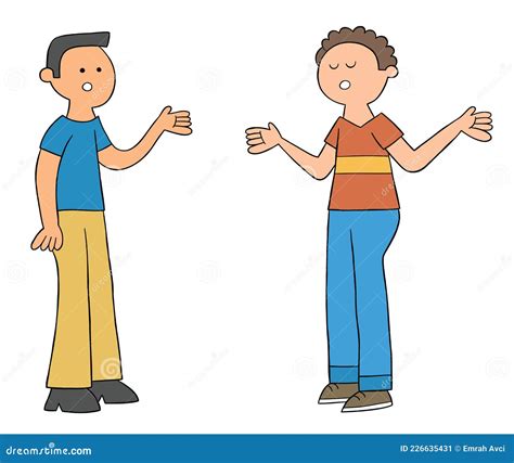 Cartoon Two Friends Talking To Each Other Vector Illustration Stock