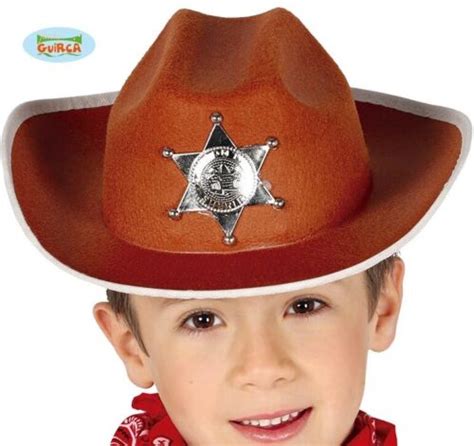 Childs Cowboy Fancy Dress Sheriff Hat Kids Childrens Brown Cow Boy Hat