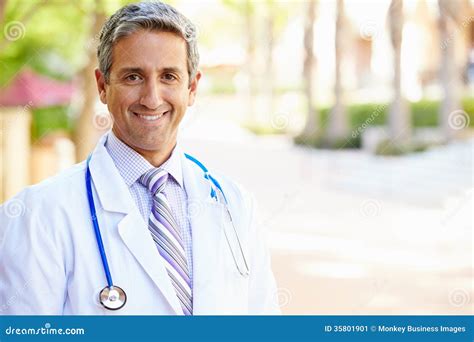 Outdoor Portrait Of Male Doctor Stock Image Image Of Hospital Waist
