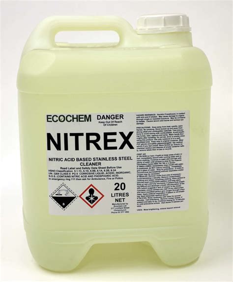 Nitric acid was already known by alchemists in the middle ages. Nitrex - Nitric Acid Based Cleaner Sanitiser - Ecochem Limited