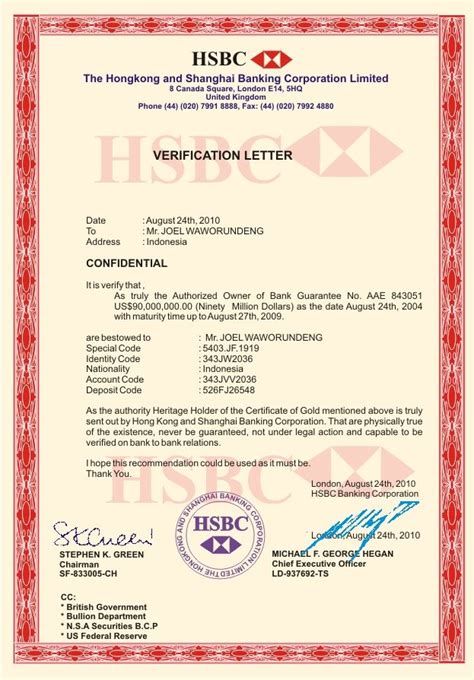 Now a days, all the communication are done via email in any business or in the corporate. letter sample bank account verification certification hsbc ...
