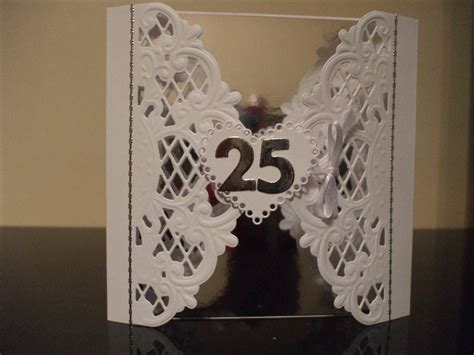 Handmade Silver25th Wedding Anniversary Card Wedding Anniversary