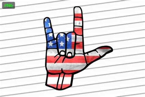 Asl Ily I Love You Usa Flag Americansign Graphic By Able Lingo