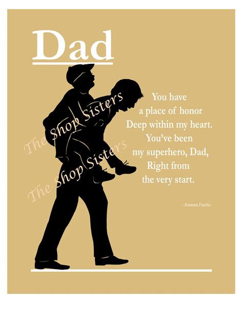 Dad Father Son Fathers Day Poem Silhouette By Theshopsisters
