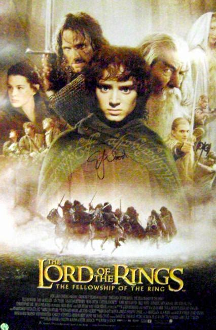 Lord Of The Rings Movie Poster Autographed By Elijah Wood Size 27x36