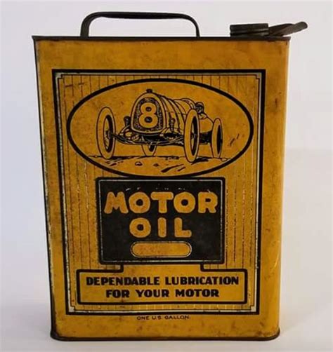 Early Original 1 Gallon Motor Oil Can Vintage Oil Cans Motor Oil