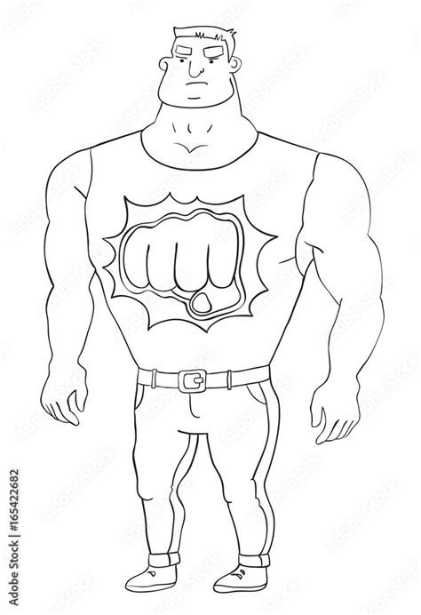 Cartoon Image Of Tough Man An Artistic Freehand Picture Stock Vector